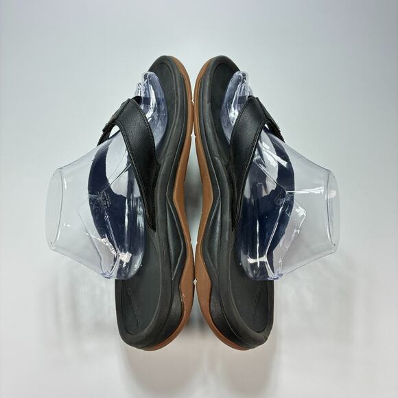 Grundens Black Brown Flip Flop Sandals Non-Slip Comfort Fishing Mens Size 12 - Picture 8 of 10